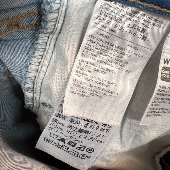 Levi's® Jeans Sculpt Hyperstretch Mile High Skinny Light Wash Stretch Zip Fly - Picture 8 of 9